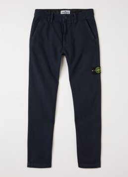 Stone Island Jongens 00002 slim fit chino met broekzakken in de kleur Donkerblauw, maat: 10J = 140