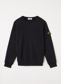 Stone Island Jongens 00002 sweater met logo in de kleur Zwart, maat: 14J = 164