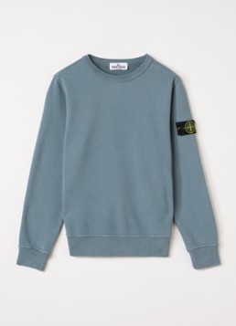 Stone Island Jongens 00002 sweater met logo in de kleur Petrol, maat: 14J = 164