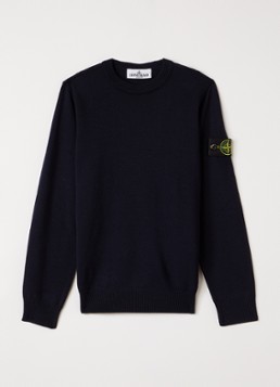 Stone Island Jongens 00009 fijngebreide pullover van scheerwol in de kleur Donkerblauw, maat: 14J = 164