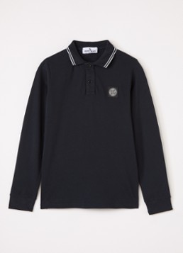 Stone Island Jongens 00002 polo met logoborduring in de kleur Donkerblauw, maat: 14J = 164