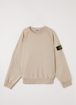 Stone Island Jongens 00007 sweater met logo in de kleur Beige, maat: 14J = 164