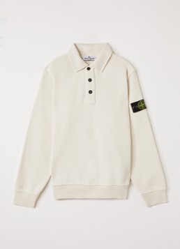 Stone Island Jongens 00012 sweater met logo in de kleur Gebroken wit, maat: 14J = 164