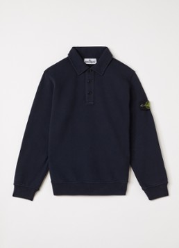 Stone Island Jongens 00012 sweater met logo in de kleur Donkerblauw, maat: 14J = 164
