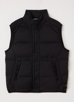 Stone Island Jongens 00001 gewatteerde bodywarmer met donsvulling in de kleur Zwart, maat: 10J=140