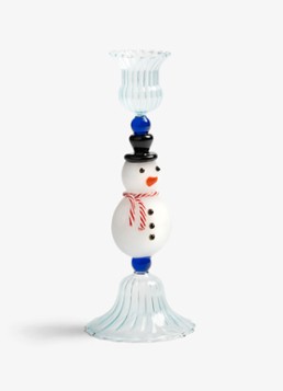 &Klevering Merry Snowman kandelaar 20 cm Lichtblauw - Deal