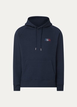 The New Originals Heren Catna hoodie met logo- en backprint in de kleur Donkerblauw, maat: S