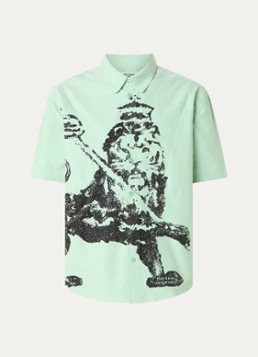 The New Originals Heren Lion Curve regular fit overhemd met print in de kleur Mint, maat: L