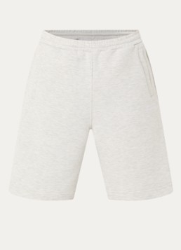 The New Originals Heren Emblem wide fit korte joggingbroek met logo in de kleur Grijsmele, maat: S