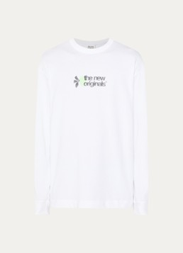 The New Originals Heren The Netherlands Stamp longsleeve met logo- en backprint in de kleur Wit, maat: S