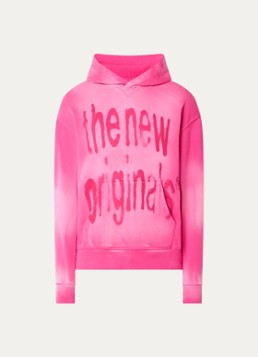 The New Originals Heren Airbrushed Big Logo hoodie met logoprint in de kleur Roze, maat: L