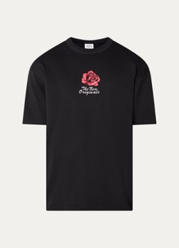 The New Originals Heren Rose T-shirt met logo- en backprint in de kleur Zwart, maat: S