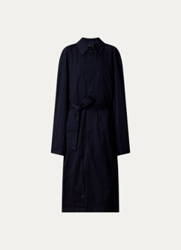 Balenciaga Dames Oversized trenchcoat met steekzakken en ceintuur in de kleur Donkerblauw, maat: S