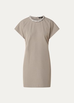 Bruuns Bazaar Dames Ariala mini jurk met ronde hals in de kleur Zand