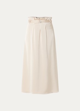 Bruuns Bazaar Dames Surina maxi rok van satijn met ceintuur in de kleur Beige