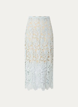 Bruuns Bazaar Dames Joani semi-transparante maxi rok van kant in de kleur Lichtblauw