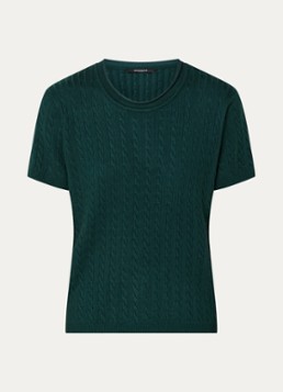 Bruuns Bazaar Dames Glenda kabelgebreide T-shirt in de kleur Donkergroen