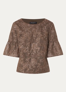Bruuns Bazaar Dames Pholido top met pailletten in de kleur Bruin