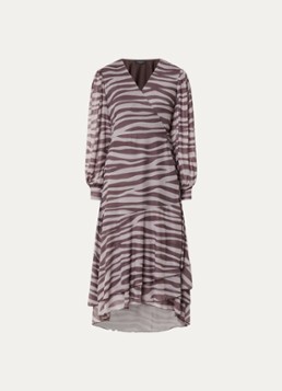 Bruuns Bazaar Dames Phlox Nora maxi wikkeljurk van mesh met print in de kleur Bruin