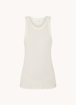 Sofie Schnoor Dames Julliesw tanktop met ribstructuur in de kleur Creme