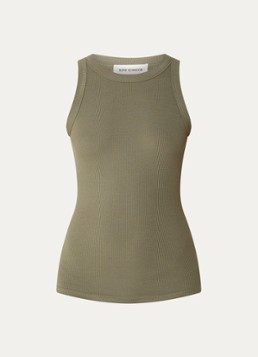 Sofie Schnoor Dames Julliesw tanktop met ribstructuur in de kleur Legergroen