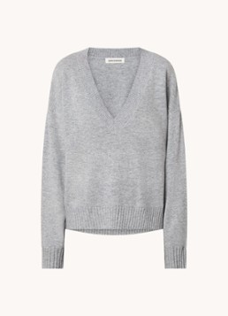 Sofie Schnoor Dames Fijngebreide pullover van wol in de kleur Grijs