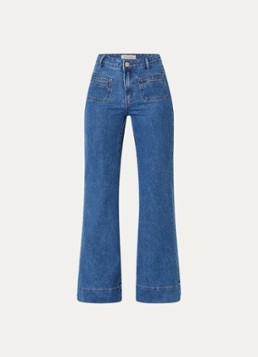 Sofie Schnoor Dames Noelle high waist flared jeans met medium wassing in de kleur Indigo