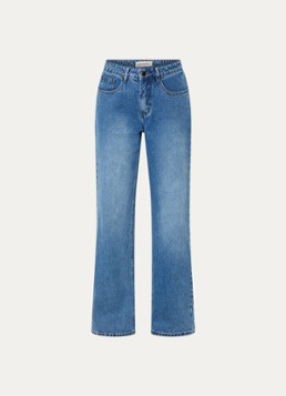 Sofie Schnoor Dames Paris high waist loose fit jeans met steekzakken in de kleur Indigo