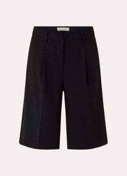 Sofie Schnoor Dames Elsa high waist wide fit korte broek met steekzakken in de kleur Zwart