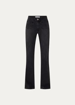 Sofie Schnoor Dames Firenze high waist flared jeans met paspelzakken in de kleur Zwart