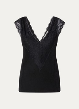 Sofie Schnoor Dames Pansy top van kant met V-hals in de kleur Zwart