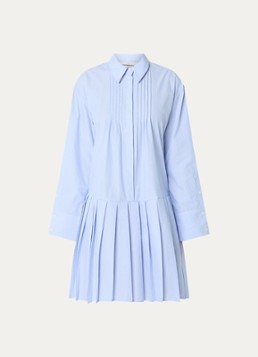 Sofie Schnoor Dames Penelopa blousejurk met plissé en stippenprint in de kleur Blauwgrijs