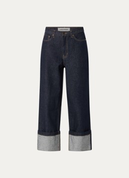 Sofie Schnoor Dames Misha high waist wide leg jeans met donkere wassing in de kleur Indigo