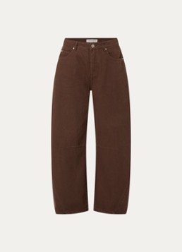Sofie Schnoor Dames Tomar high waist cropped wide leg jeans met gekleurde wassing in de kleur Donkerbruin