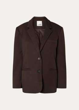 Sofie Schnoor Dames Kais oversized blazer met schoudervulling in de kleur Donkerbruin