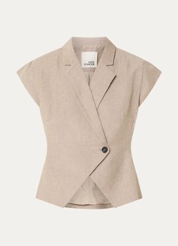 Sofie Schnoor Dames Majsesw getailleerde blazer met vlindermouw in de kleur Donkerbeige