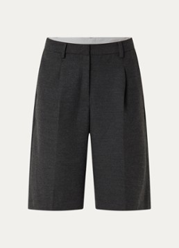 Sofie Schnoor Dames Elsy high waist loose fit korte broek met plooidetail in de kleur Donkergrijs