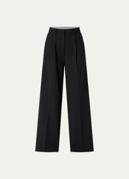 Sofie Schnoor Dames Alessandra high waist wide leg pantalon met steekzakken in de kleur Zwart