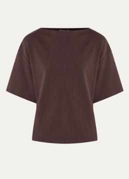 Sofie Schnoor Dames Teasw T-shirt met boothals in de kleur Donkerbruin