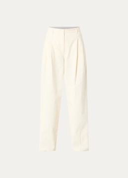 Sofie Schnoor Dames Corlie high waist loose fit broek van corduroy in de kleur Gebroken wit