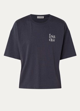 Sofie Schnoor Dames Verasw T-shirt met borduring in de kleur Donkerblauw