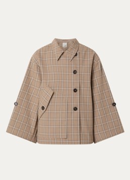 Sofie Schnoor Dames Agatha asymmetrische trenchcoat met klepzak in de kleur Lichtbruin