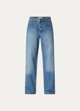 Sofie Schnoor Dames Rios mid waist straight leg jeans met steekzakken in de kleur Indigo