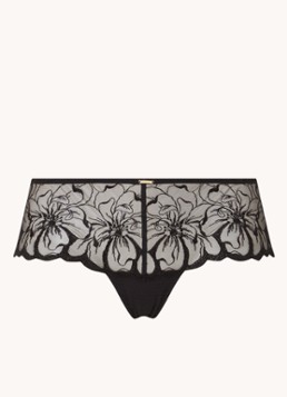 Chantelle Dames Fleurs shorty van mesh met borduring in de kleur Zwart