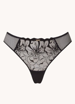 Chantelle Dames Fleurs tanga van kant in de kleur Zwart