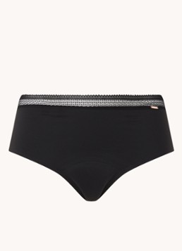Chantelle Dames Mid waisted naadloos menstruatie ondergoed met kant in de kleur Zwart