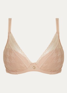 Chantelle Dames Impression plunge bh met overlay van kant in de kleur Zalmroze