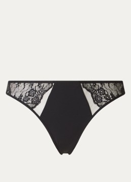 Chantelle Dames Tanga met kant in de kleur Zwart