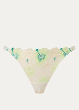 Chantelle Dames Daydream tanga van mesh met borduring in de kleur Lime