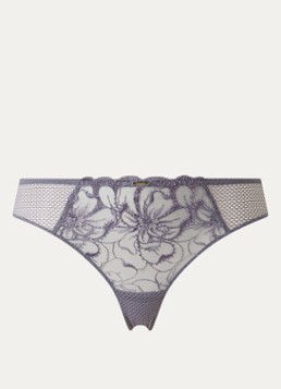 Chantelle Dames Fleurs tanga van kant in de kleur Taupe